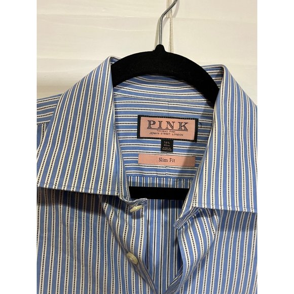 Thomas Pink French Cuff Long Sleeve Button Up Shirt‎ - Size 16.5 - Picture 2 of 4